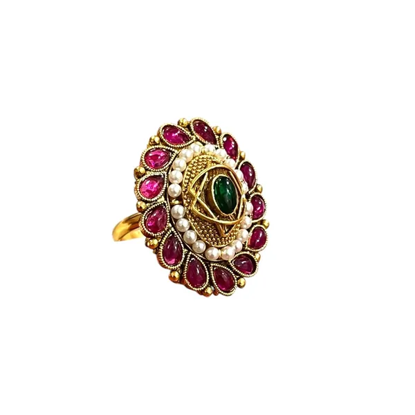 Gold_Brass_Traditional_Adjustable_Finger_Ring_For_Women