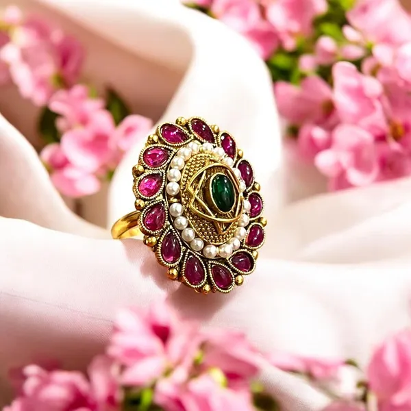Gold_Brass_Traditional_Adjustable_Finger_Ring_For_Women