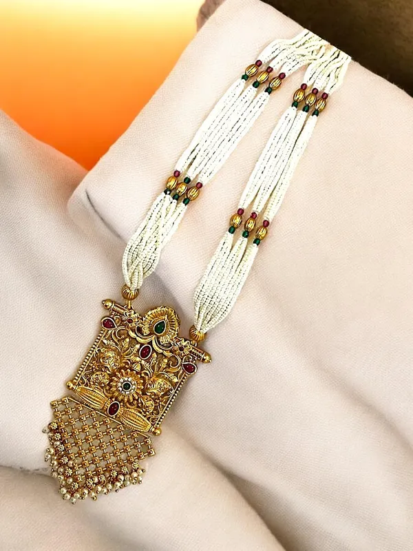 Gold_Brass_Antique_Temple_Pearl_Beaded_Necklace_Set_For_Women_Pack_Of_2