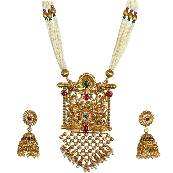 Gold_Brass_Antique_Temple_Pearl_Beaded_Necklace_Set_For_Women_Pack_Of_2