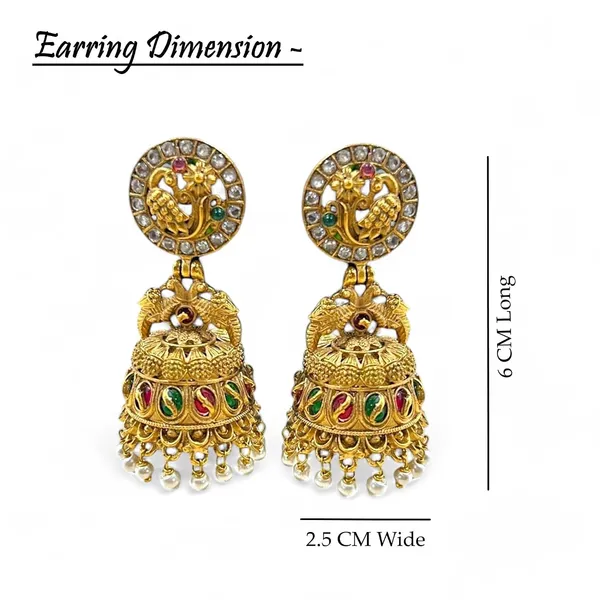 Gold_Brass_Peacock_Pearl_Beaded_Jhumka_Earrings_For_Women