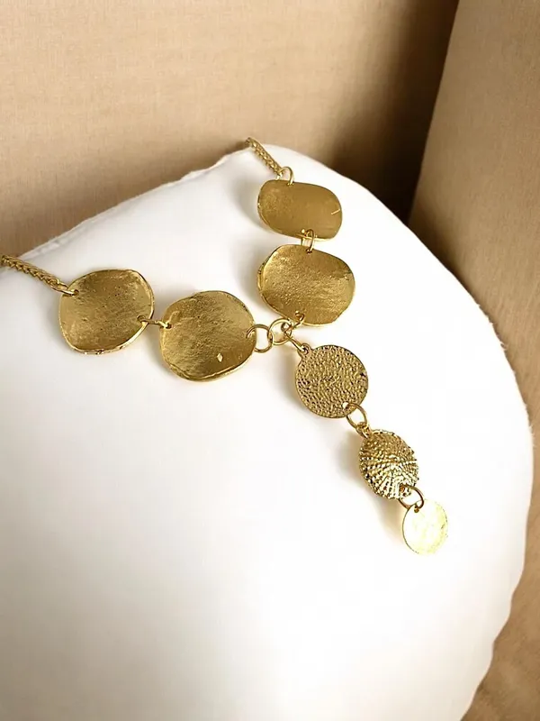 Gold_Stainless_Steel_Hammered_Disc_Necklace_Set_For_Women