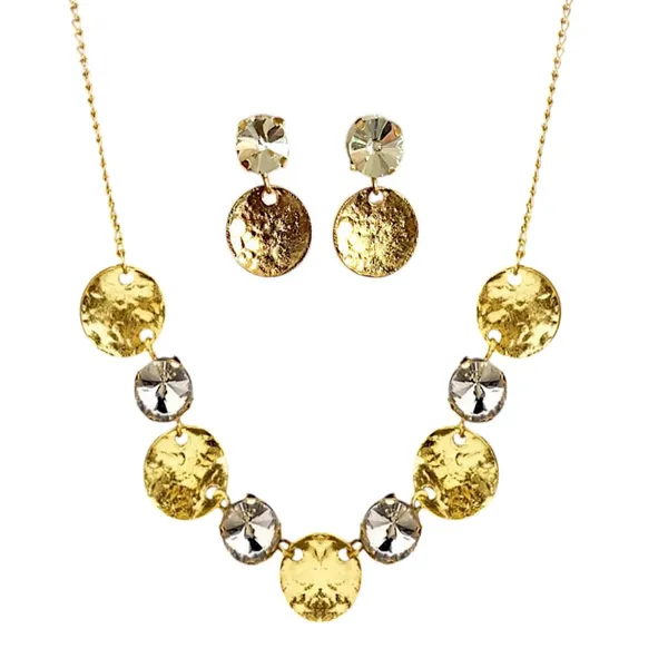 Gold_Silver_Stainless_Steel_Hammered_Disc_Necklace_Set_For_Women