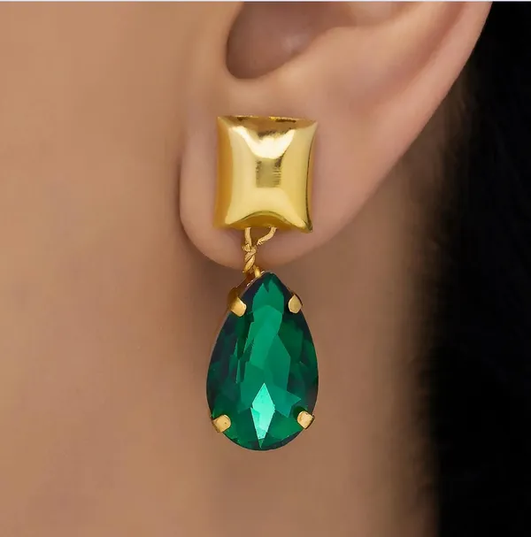 Gold_Green_Crystal_Pendant_Necklace__And__Earrings_Set_For_Women
