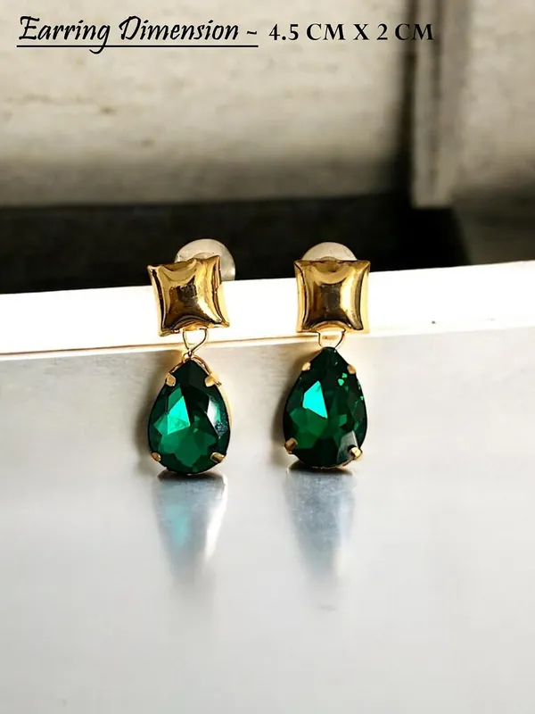 Gold_Green_Crystal_Pendant_Necklace__And__Earrings_Set_For_Women