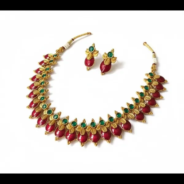 Gold_Brass_Stone_Temple_Choker_Necklace_Set_For_Women