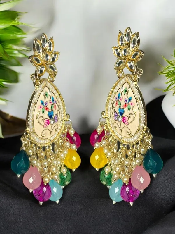 Multicolor_Alloy_Enamel_Pearl_Drop_Chandbali_Dangler_Earrings_For_Women