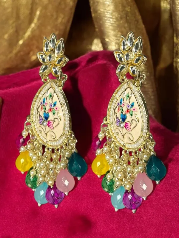 Multicolor_Alloy_Enamel_Pearl_Drop_Chandbali_Dangler_Earrings_For_Women