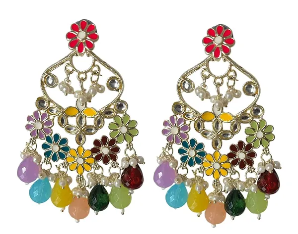 Multicolor_Alloy_Enamel_Pearl_Drop_Chandbali_Dangler_Earrings_For_Women