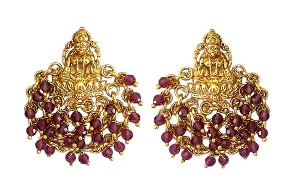 Gold_Brass_Temple_Laxmi_Ji_Jhumka_Stud_Earrings_For_Women