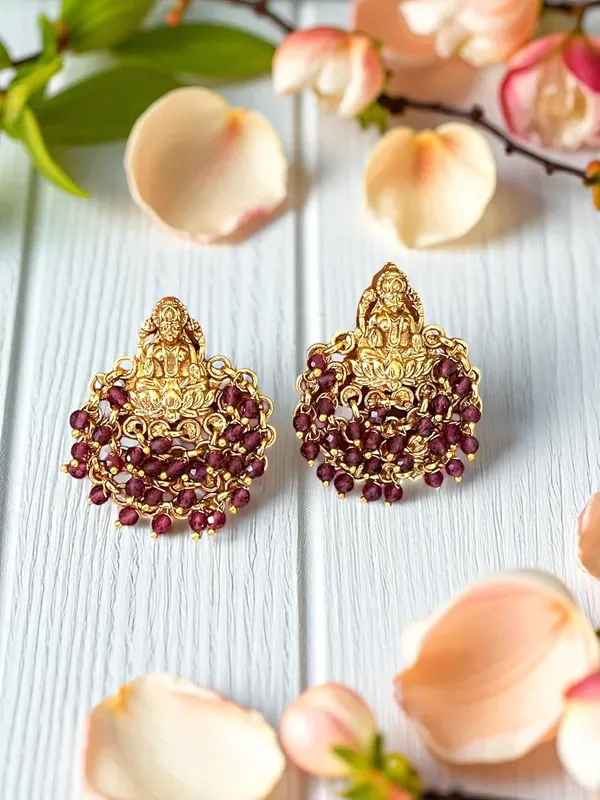 Gold_Brass_Temple_Laxmi_Ji_Jhumka_Stud_Earrings_For_Women
