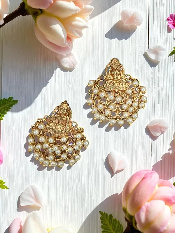 Gold_Brass_Laxmi_Ji_Temple_Bead_Jhumka_Earrings_For_Women