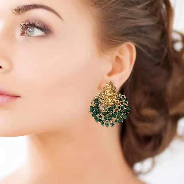 Gold_Brass_Temple_Laxmi_Jhumka_Stud_Earrings_For_Women