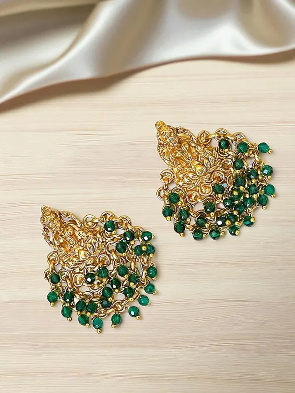 Gold_Brass_Temple_Laxmi_Jhumka_Stud_Earrings_For_Women