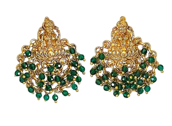 Gold_Brass_Temple_Laxmi_Jhumka_Stud_Earrings_For_Women