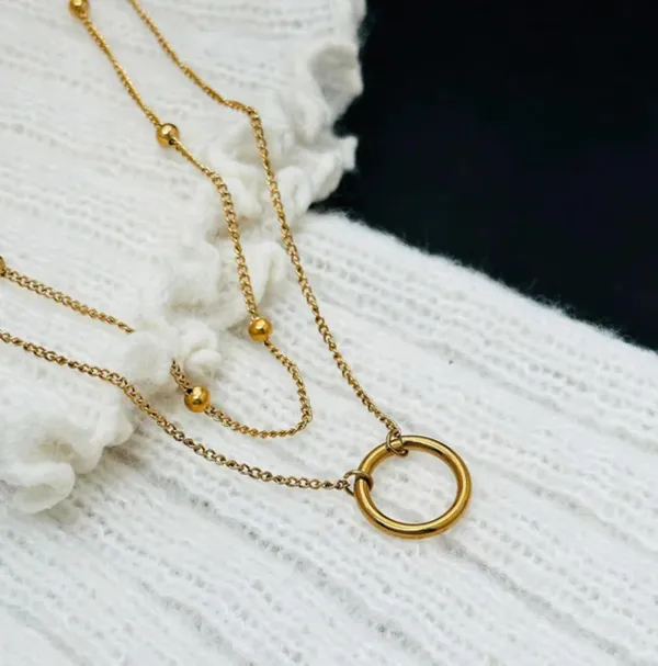 Gold_Stainless_Steel_AntiTarnish_Double_Layer_Necklace_For_Women