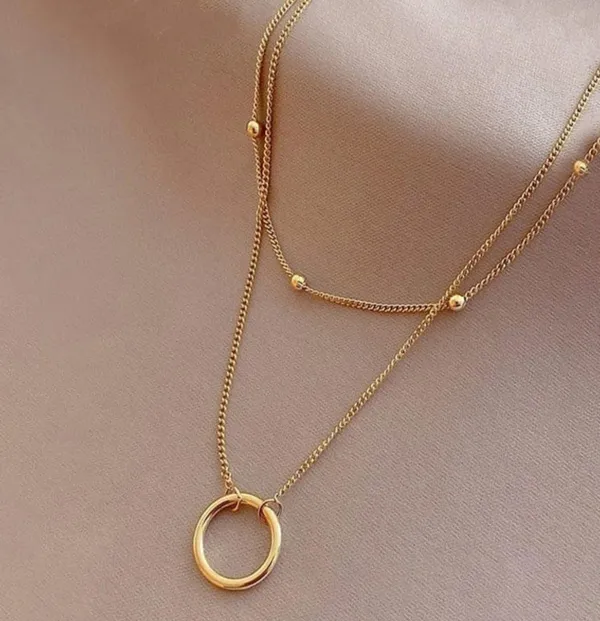 Gold_Stainless_Steel_AntiTarnish_Double_Layer_Necklace_For_Women