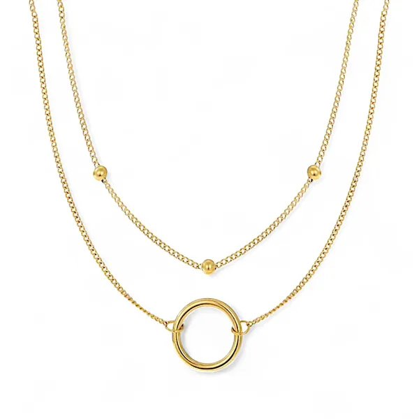 Gold_Stainless_Steel_AntiTarnish_Double_Layer_Necklace_For_Women