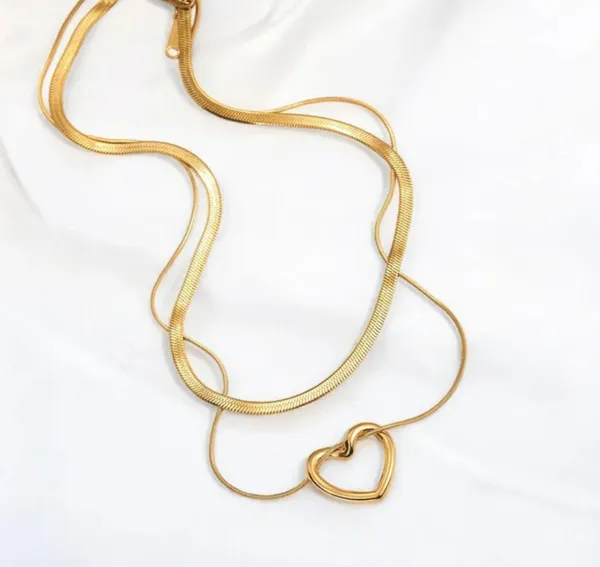 Gold_Stainless_Steel_AntiTarnish_Double_Layer_Necklace_For_Women