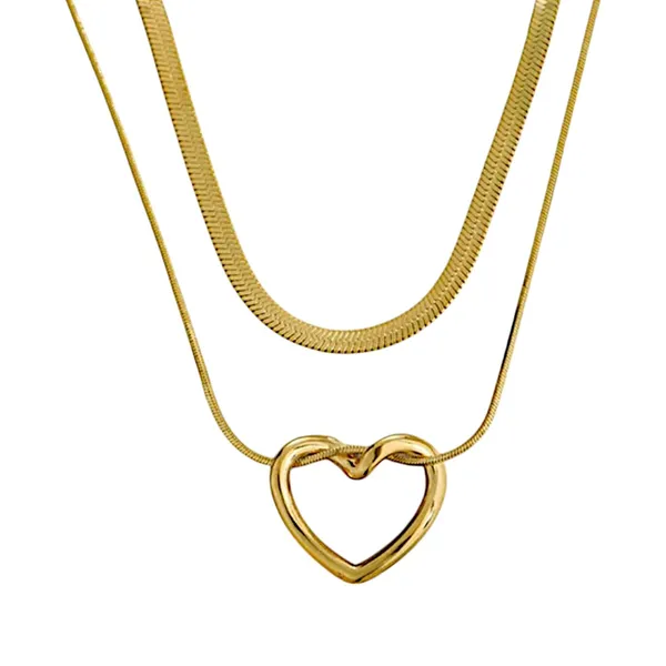 Gold_Stainless_Steel_AntiTarnish_Double_Layer_Necklace_For_Women