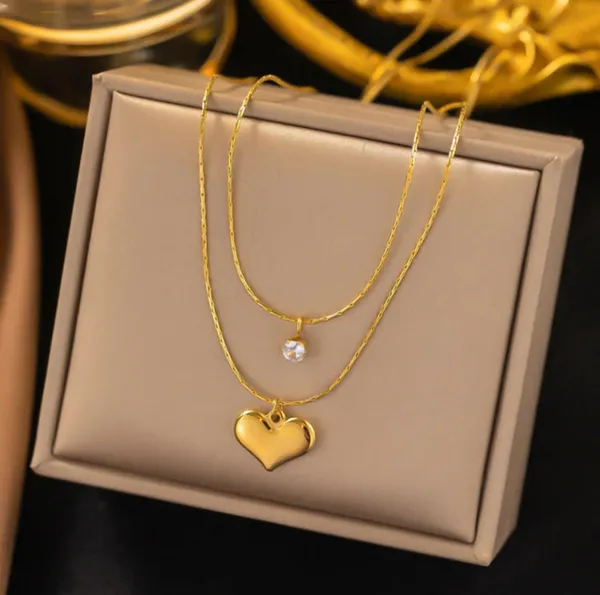 Gold_Stainless_Steel_Double_Layer_Pendant_Necklace_For_Women