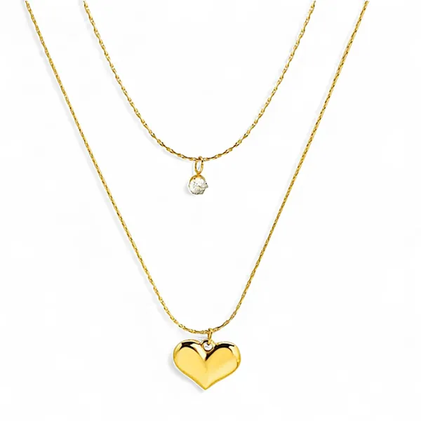 Gold_Stainless_Steel_Double_Layer_Pendant_Necklace_For_Women