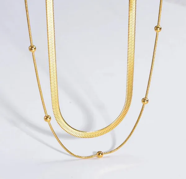 Gold_Stainless_Steel_Double_Layer_Pendant_Necklace_For_Women