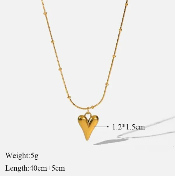 Gold_Stainless_Steel_Heart_Pendant_Necklace_Set_For_Women