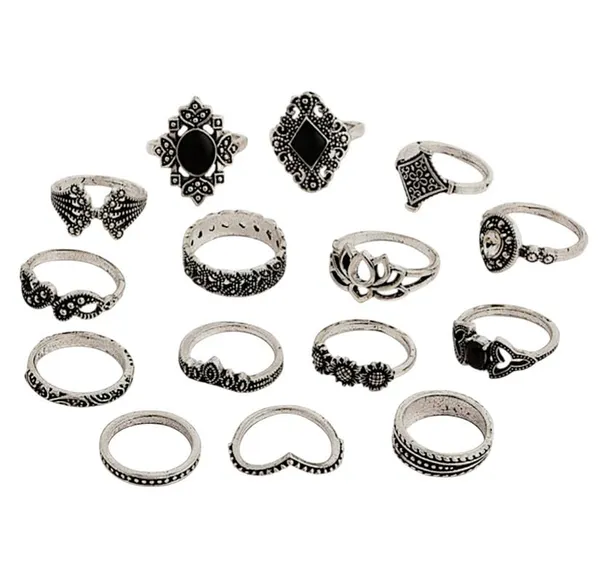 Silver_Alloy_Oxidised_Floral_Ring_Set_For_Women_Pack_Of_2