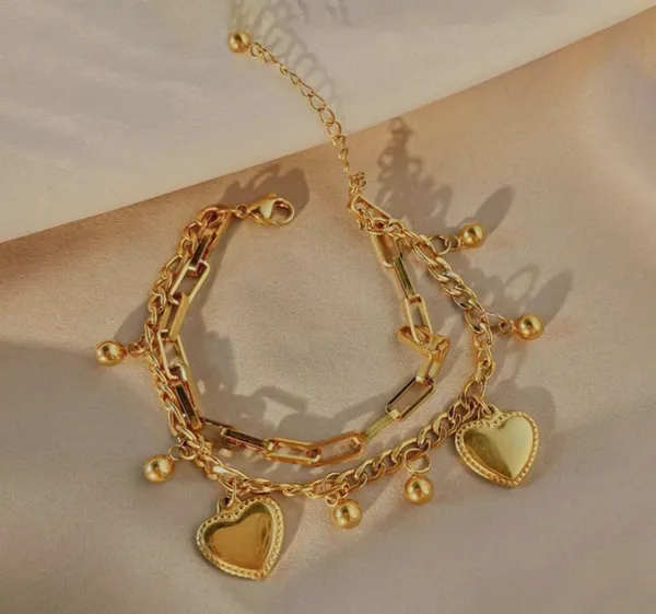 Gold_Stainless_Steel_Heart_Charm_Chain_Bracelet_For_Women