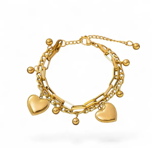Gold_Stainless_Steel_Heart_Charm_Chain_Bracelet_For_Women