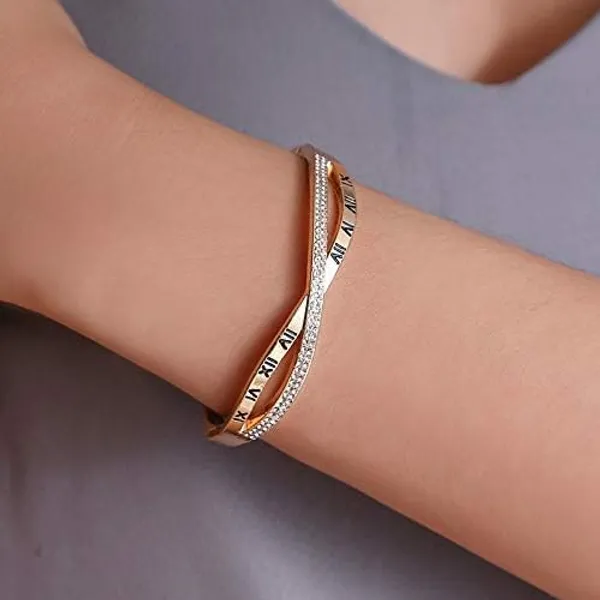 Gold_Stainless_Steel_Roman_Numeral_Crystal_Kada_Bracelet_For_Women