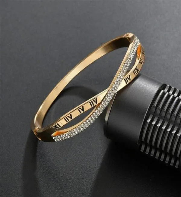 Gold_Stainless_Steel_Roman_Numeral_Crystal_Kada_Bracelet_For_Women