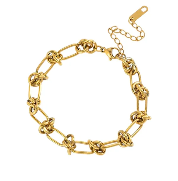 Gold_Stainless_Steel_Knot_Thorn_Link_Chain_Bracelet_For_Women
