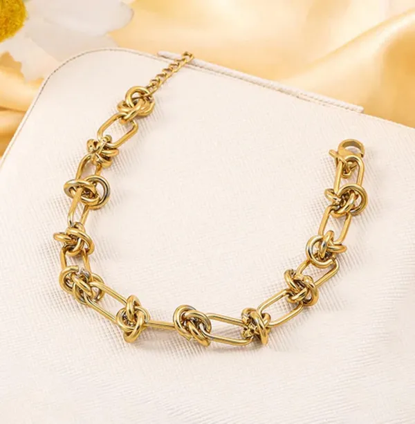 Gold_Stainless_Steel_Knot_Thorn_Link_Chain_Bracelet_For_Women