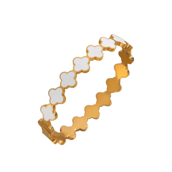 Gold_Stainless_Steel_Clover_Openable_Cuff_Bracelet_For_Women