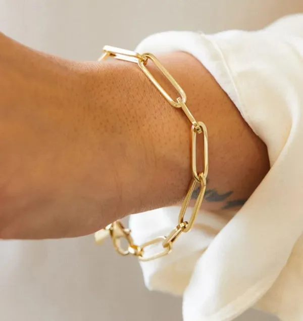 Gold_Stainless_Steel_Openable_Interlocked_Cuff_Bracelet_For_Women