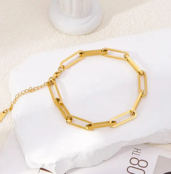 Gold_Stainless_Steel_Openable_Interlocked_Cuff_Bracelet_For_Women
