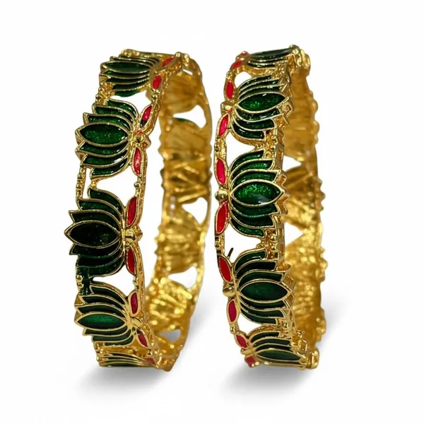 Gold_Brass_Enamel_Lotus_Design_Ethnic_Bangles_Set_For_Women_Pack_Of_2