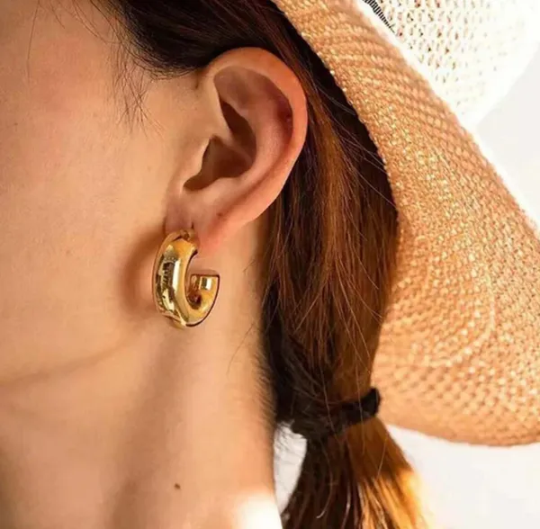 Gold_Silver_Brass_Chunky_Dome_Twisted_Hoop_Earrings_Set_For_Women_Pack_Of_2