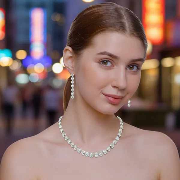 Silver_Stainless_Steel_Cz_Crystal_Bezel_Choker_Necklace_Set_For_Women