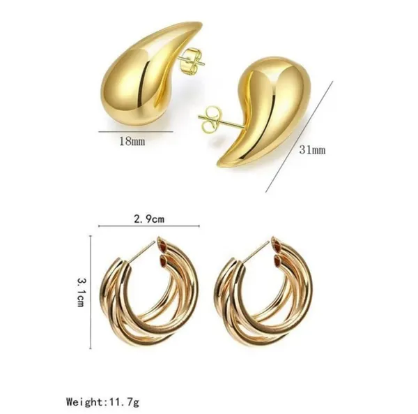Silver_Stainless_Steel_Chunky_Twisted_Hoop_Earrings_Set_For_Women_Pack_Of_2