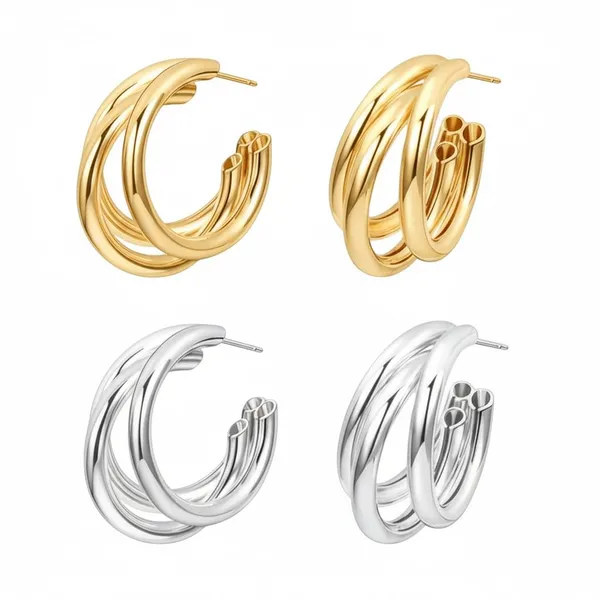 Silver_And_Gold_Stainless_Steel_Chunky_Twisted_Hoop_Earrings_Set_For_Women_Pack_Of_2