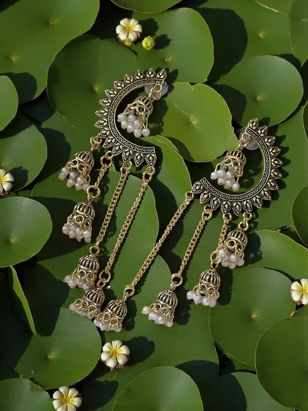 Gold_Alloy_Half_Moon_Chandbali_Jhumki_Chain_Earrings_For_Women