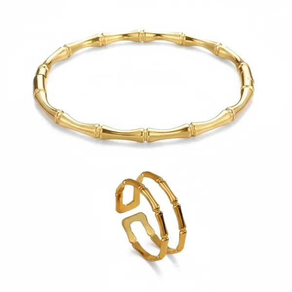 Gold_Stainless_Steel_AntiTarnish_Bamboo_Design_Bracelet_For_Women