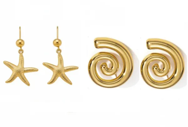 Gold_Stainless_Steel_Seashell_Starfish_Spiral_Earrings_Combo_For_Women