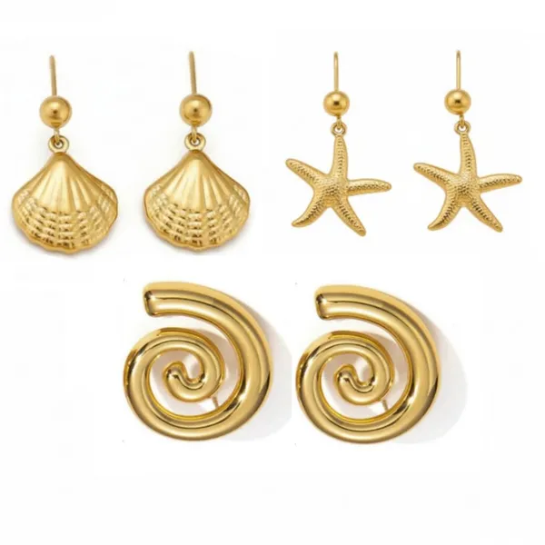 Gold_Stainless_Steel_Seashell_Starfish_Spiral_Earrings_Combo_For_Women_Pack_Of_2