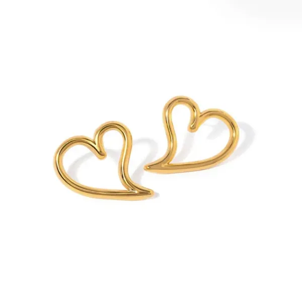 Gold_Stainless_Steel_AntiTarnish_Heart_Stud_Earrings_For_Women