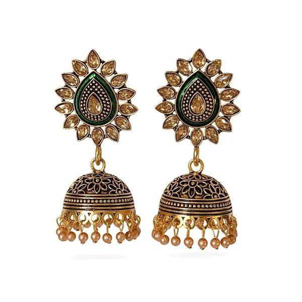 Gold_Brass_Temple_Pearl_Drop_Jhumka_Earrings_For_Women