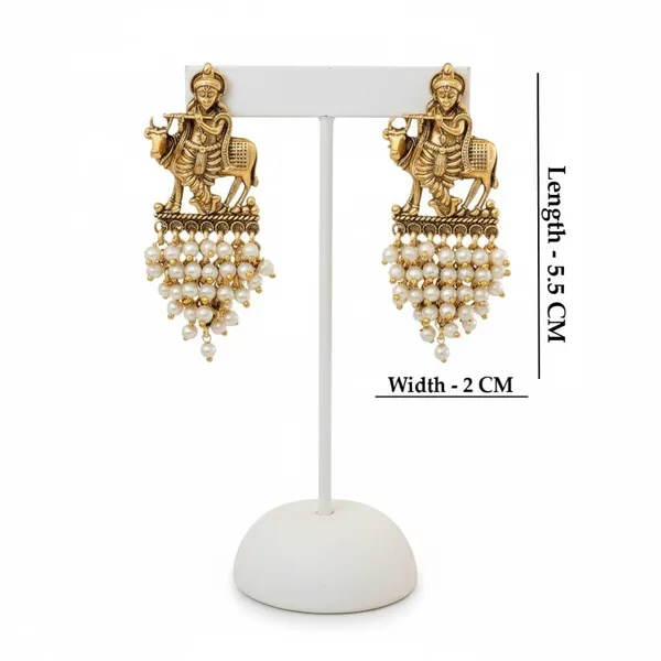 Gold_Brass_Temple_Pearl_Cluster_Stud_Earrings_For_Women